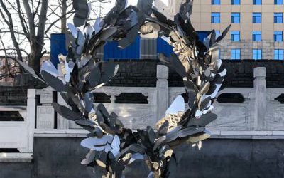 玻璃鋼抽象城市廣場(chǎng)蝴蝶雕塑