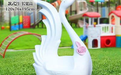 商場(chǎng)室內(nèi)白天鵝卡通動(dòng)物玻璃鋼休閑座椅擺件