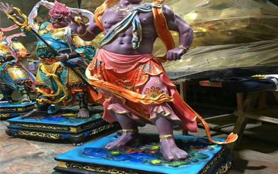 玻璃鋼彩繪大型神話人物景觀十二神將雕塑