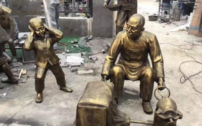 街頭民俗爆米花人物雕塑