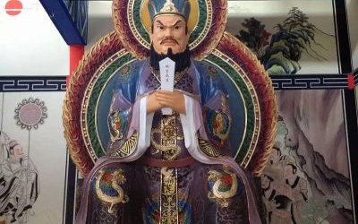 玻璃鋼彩繪寺廟大型景觀(guān)佛像三官雕塑