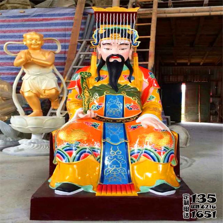 玻璃鋼彩繪創意大型寺廟馬王爺雕塑 玻璃鋼彩繪創意大型寺廟馬王爺雕塑