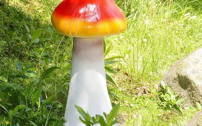 公園仿真玻璃鋼彩繪蘑菇雕塑