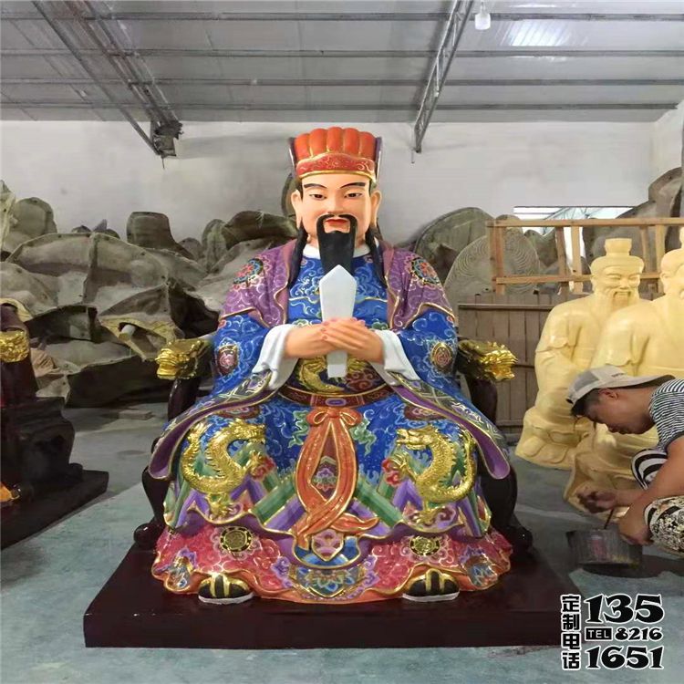 寺廟庭院創意玻璃鋼彩繪馬王爺雕塑 寺廟庭院創意玻璃鋼彩繪馬王爺雕塑