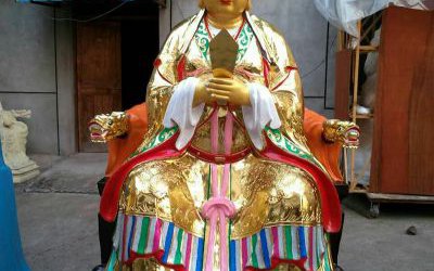 寺廟創意彩繪玻璃鋼王母雕塑