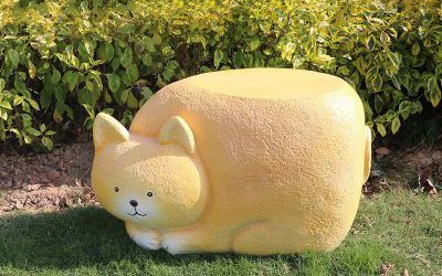 公園玻璃鋼卡通貓咪座椅雕塑