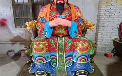 玻璃鋼彩繪戶(hù)外寺廟三官雕塑