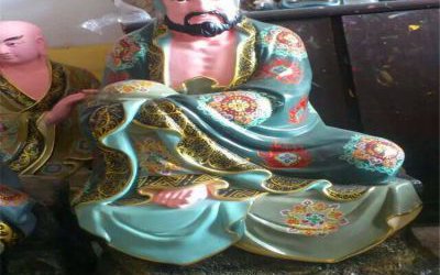 玻璃鋼彩繪寺廟景區(qū)供奉佛像十八羅漢雕塑