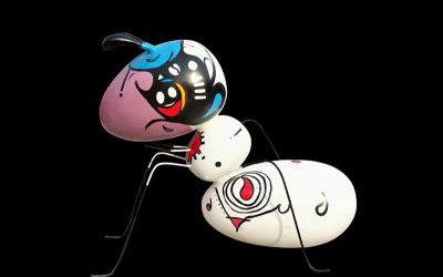 學(xué)校兒童彩繪玻璃鋼螞蟻雕塑