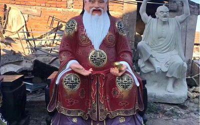 寺廟供奉西路財(cái)神納珍天尊曹寶玻璃鋼彩繪財(cái)神雕塑