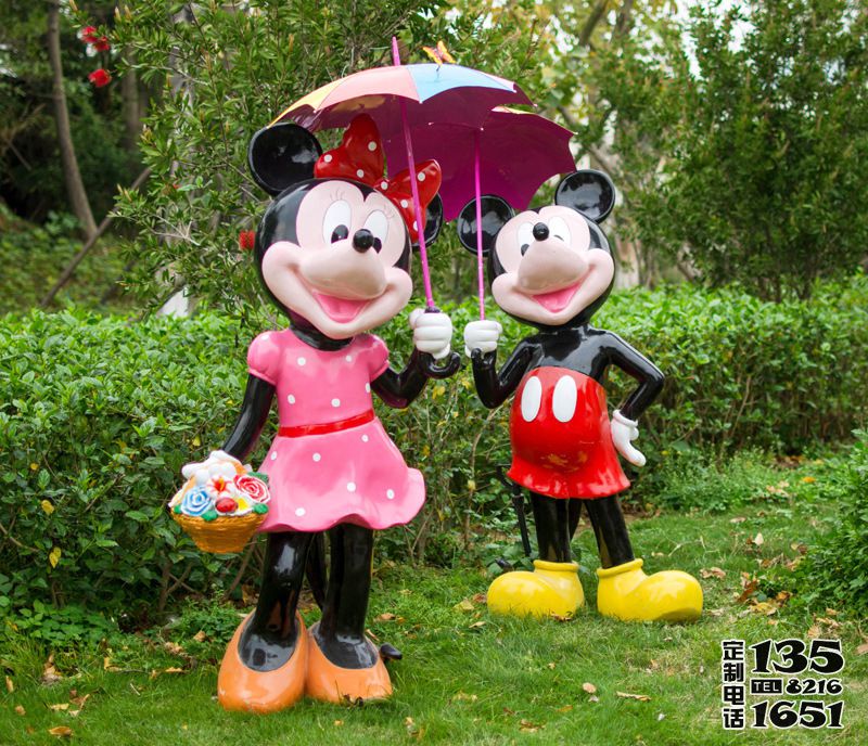 游樂(lè)園玻璃鋼彩繪卡通米老鼠雕塑