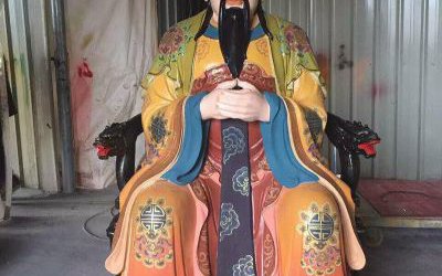 景區(qū)寺廟玻璃鋼彩繪玉帝雕塑