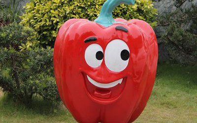 玻璃鋼卡通蔬菜裝飾品辣椒雕塑