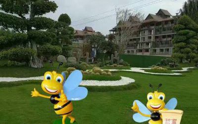 庭院小區標識語卡通玻璃鋼蜜蜂雕塑