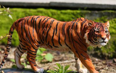 公園景區(qū)玻璃鋼仿真動(dòng)物景觀(guān)老虎雕塑園林大型擺件