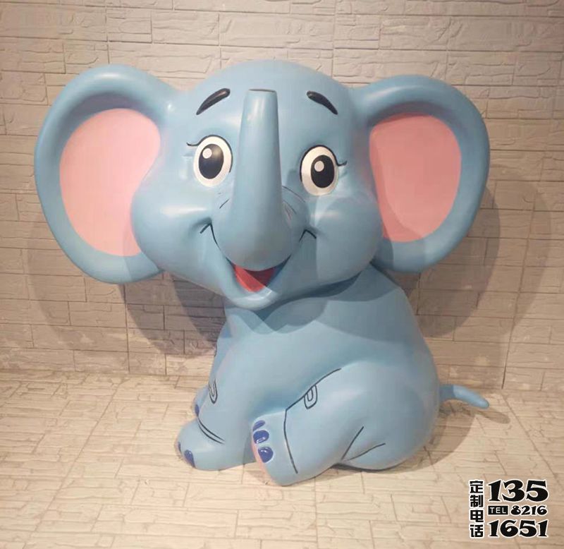 游樂(lè)場(chǎng)幼兒園玻璃鋼樹脂卡通可愛(ài)大象雕塑
