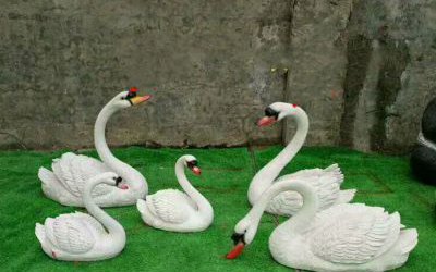 庭院酒店別墅玻璃鋼仿真動(dòng)物天鵝雕塑