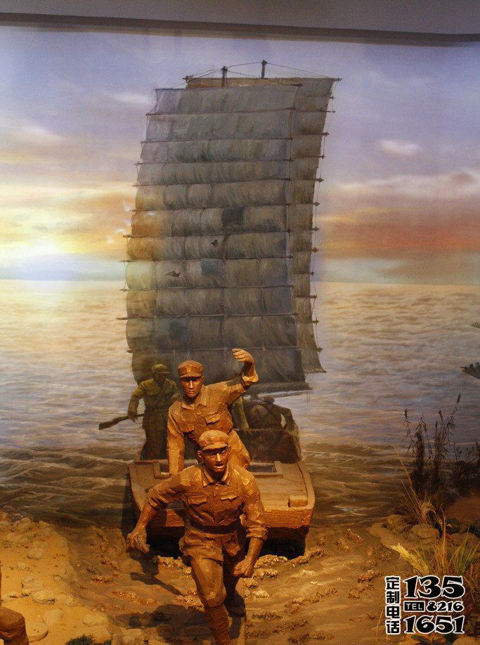 玻璃鋼仿銅戰斗的八路軍雕塑 玻璃鋼仿銅戰斗的八路軍雕塑