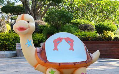 商場幼兒園商店擺放玻璃鋼卡通動物烏龜休閑座椅雕塑