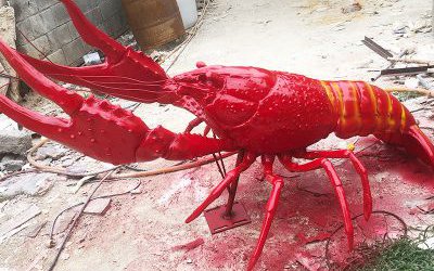 飯店酒店公園擺放的玻璃鋼大型卡通仿真小龍蝦雕塑