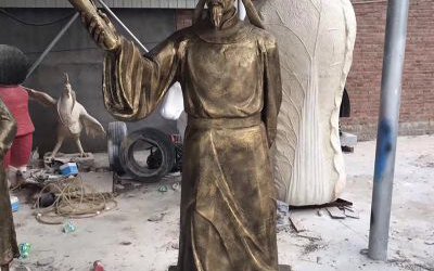 校園景區(qū)玻璃鋼仿銅唐代詩人李白雕塑