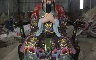 大型玻璃鋼彩繪戶(hù)外景區(qū)三官雕塑