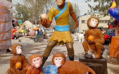 景區玻璃鋼卡通大圣歸來孫悟空雕塑