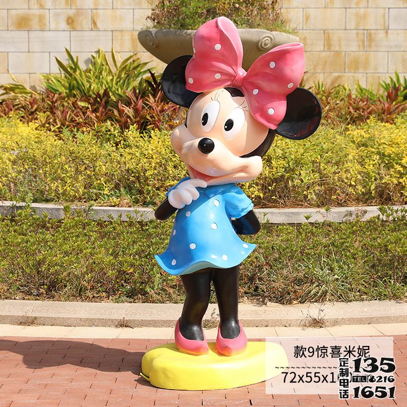 景區(qū)一只穿藍(lán)色裙子玻璃鋼彩繪米老鼠米妮雕塑 景區(qū)一只穿藍(lán)色裙子玻璃鋼彩繪米老鼠米妮雕塑