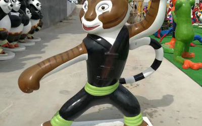學(xué)校游樂(lè)園擺放功夫金猴玻璃鋼卡通雕塑