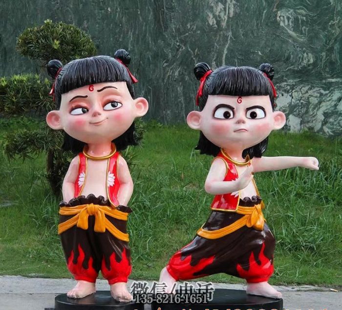 小哪吒雕塑 小哪吒雕塑